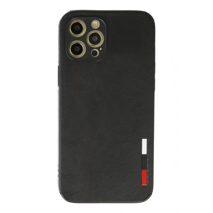 Hubrendy SH Newface Apple İphone 12 Pro Kılıf Loop Deri Silikon - Siyah