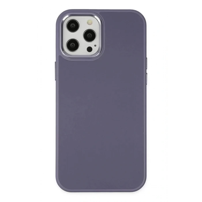 Hubrendy SH Newface Apple İphone 12 Pro Max Kılıf Asya Deri Silikon - Mor