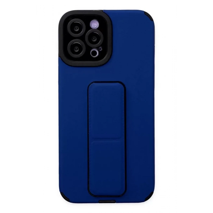 Hubrendy SH Newface Apple İphone 12 Pro Max Kılıf Mega Standlı Silikon - Mavi