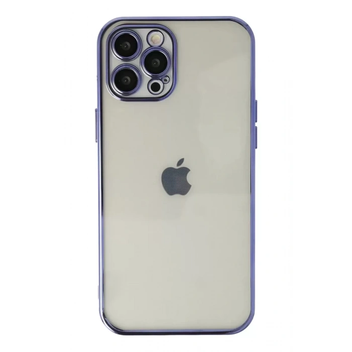 Hubrendy SH Newface Apple İphone 12 Pro Max Kılıf Razer Lensli Silikon - Mor