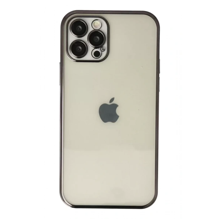 Hubrendy SH Newface Apple İphone 12 Pro Max Kılıf Razer Lensli Silikon - Siyah
