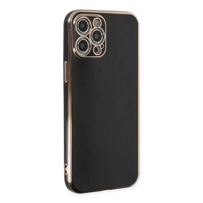 Hubrendy SH Newface Apple İphone 12 Pro Max Kılıf Volet Silikon - Siyah