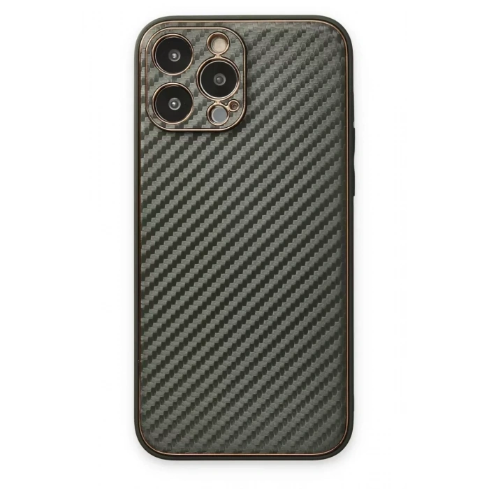 Hubrendy SH Newface Apple İphone 13 Pro Max Kılıf Coco Karbon Silikon - Füme