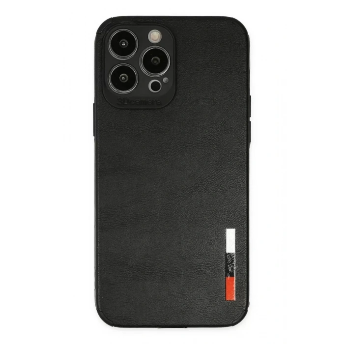 Hubrendy SH Newface Apple İphone 13 Pro Max Kılıf Loop Deri Silikon - Siyah