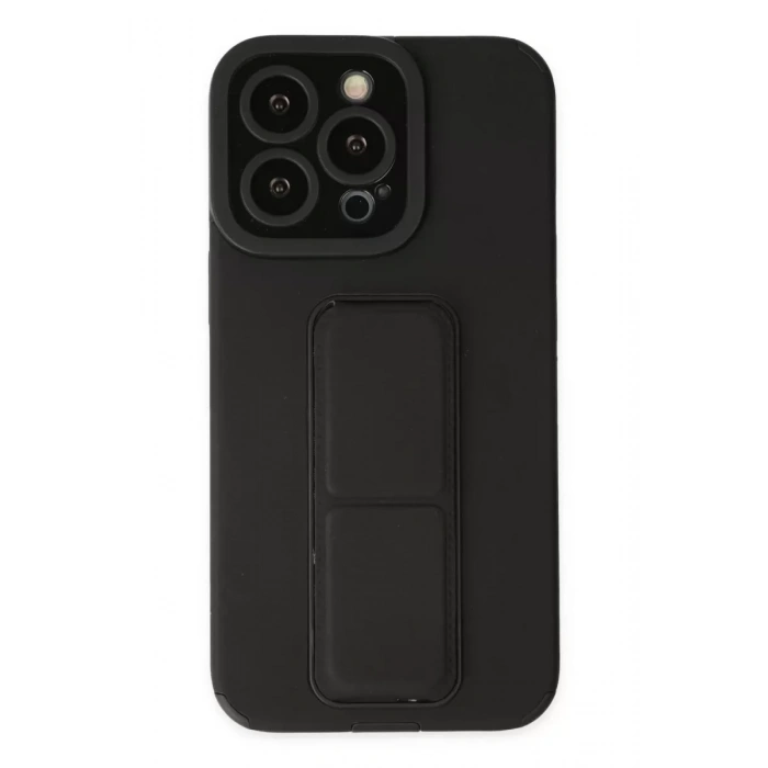 Hubrendy SH Newface Apple İphone 13 Pro Max Kılıf Mega Standlı Silikon - Siyah