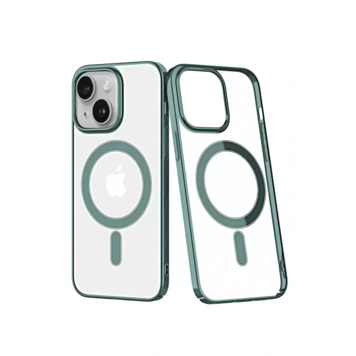 Hubrendy SH Newface Apple İphone 14 Plus Kılıf Element Magneticsafe Sert Kapak - Köknar Yeşili