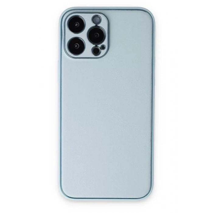 Hubrendy SH Newface Apple İphone 14 Pro Kılıf Coco Deri Silikon Kapak - Sky Blue