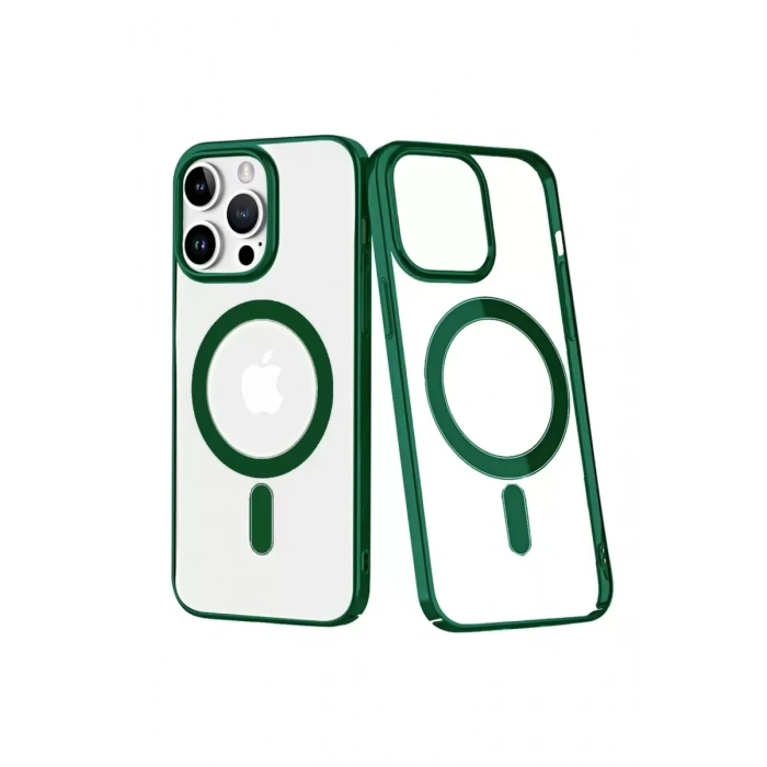 Hubrendy SH Newface Apple İphone 14 Pro Max Kılıf Element Magneticsafe Sert Kapak - Köknar Yeşili