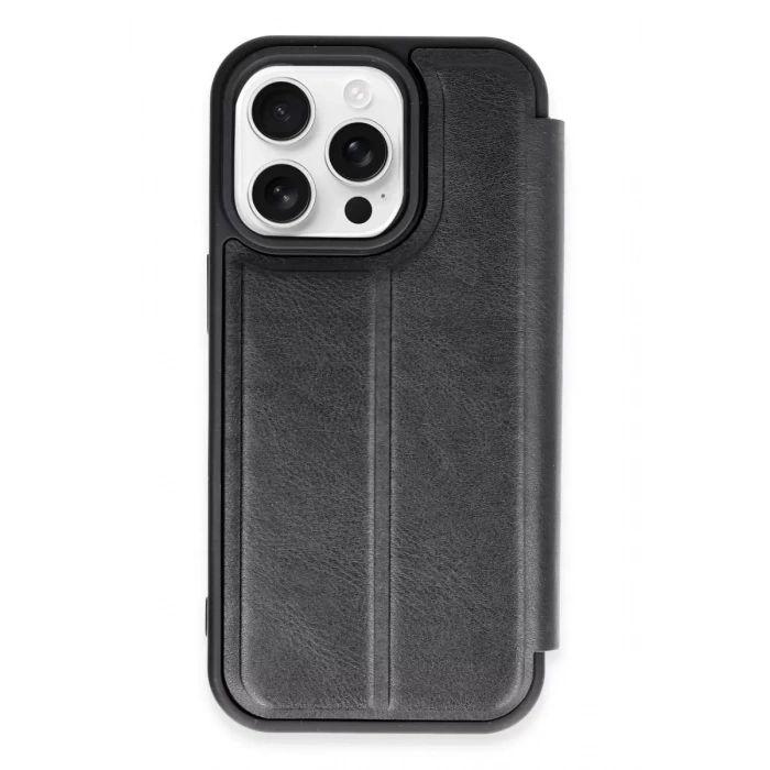 Hubrendy SH Newface Apple İphone 14 Pro Max Kılıf Flip Cover - Siyah