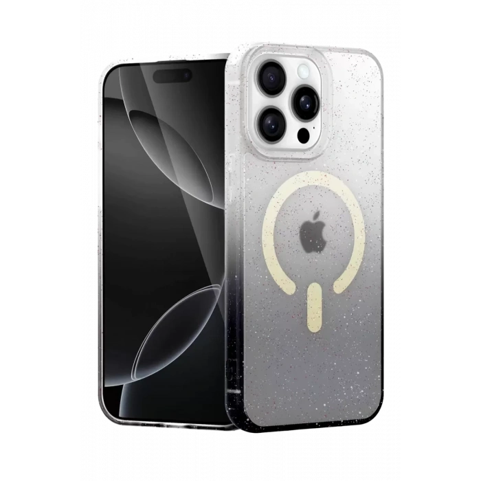 Hubrendy SH Newface Apple İphone 14 Pro Max Pummel Shiny Magsafe Kapak - Siyah