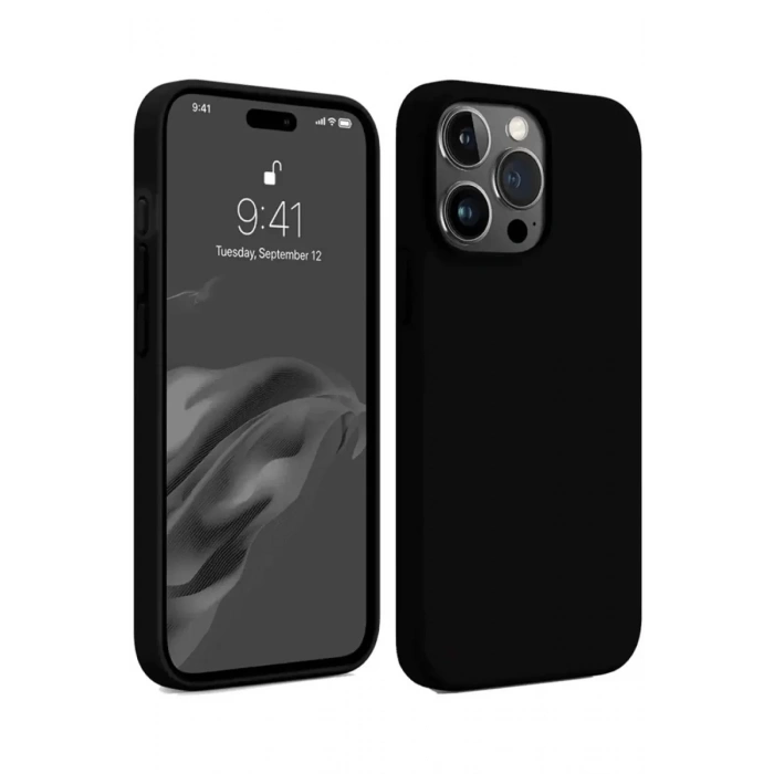 Hubrendy SH Newface Apple İphone 15 Pro Kılıf First Silikon - Siyah