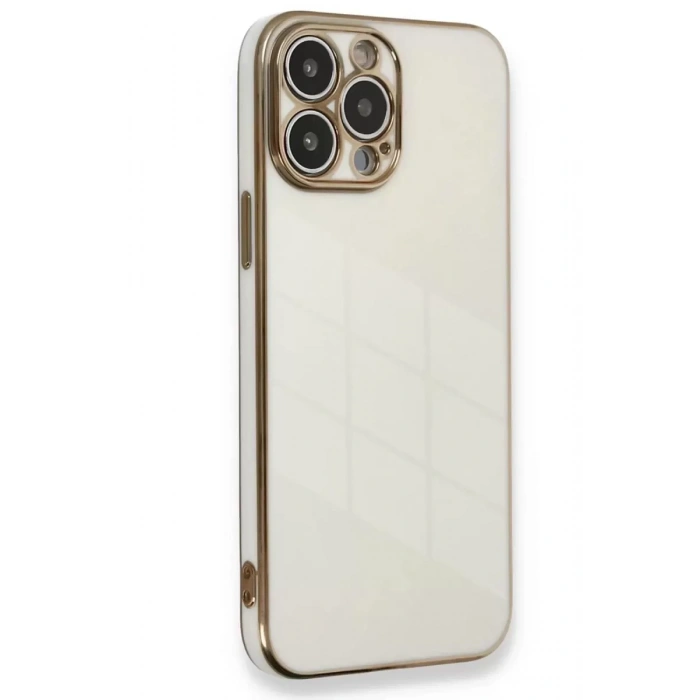 Hubrendy SH Newface Apple İphone 15 Pro Kılıf Volet Silikon - Beyaz
