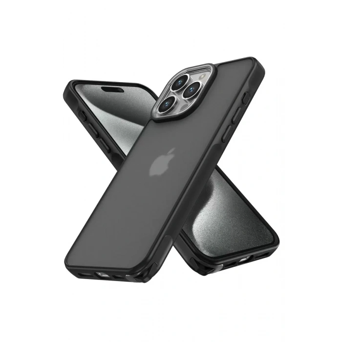 Hubrendy SH Newface Apple İphone 15 Pro Max Kılıf Elegant Kapak - Siyah