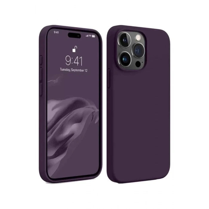 Hubrendy SH Newface Apple İphone 15 Pro Max Kılıf First Silikon - Mürdüm
