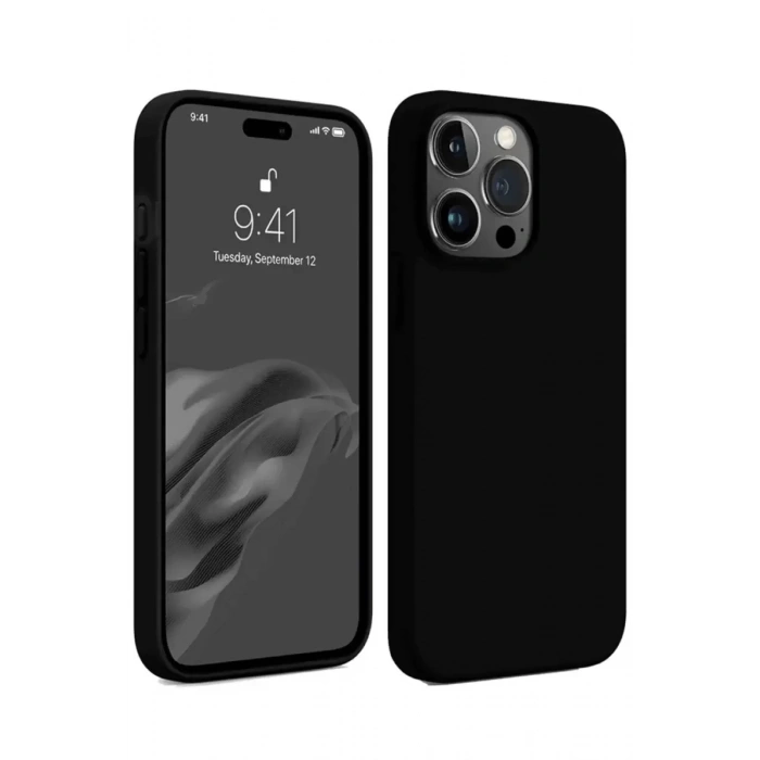 Hubrendy SH Newface Apple İphone 15 Pro Max Kılıf First Silikon - Siyah