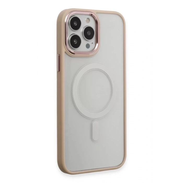 Hubrendy SH Newface Apple İphone 15 Pro Max Kılıf Room Magneticsafe Silikon - Pudra
