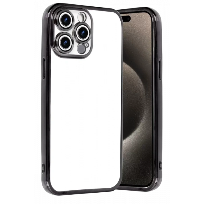 Hubrendy SH Newface Apple İphone 15 Pro Max Razer Lensli Silikon - Siyah