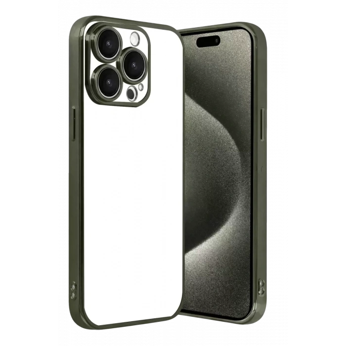Hubrendy SH Newface Apple İphone 15 Pro Max Razer Lensli Silikon - Yeşil