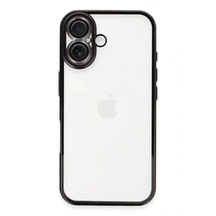 Hubrendy SH Newface Apple İphone 16 Kılıf Razer Lensli Silikon - Siyah