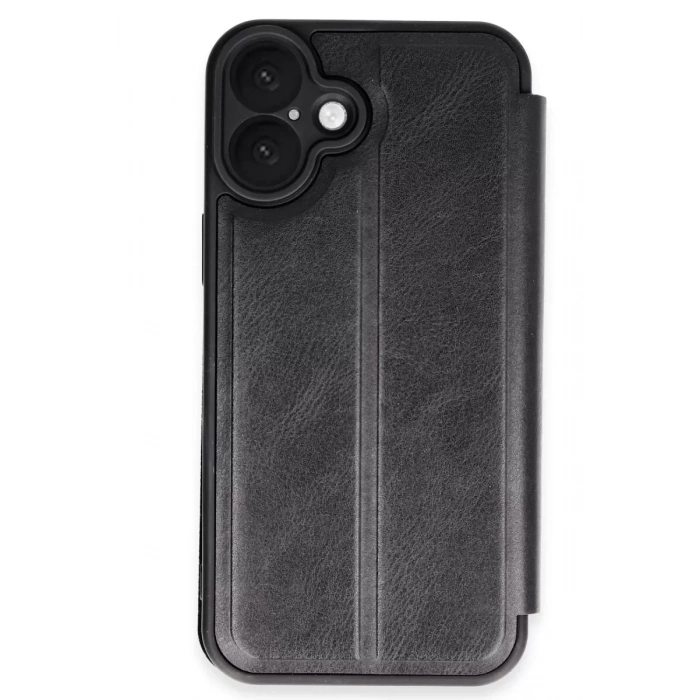 Hubrendy SH Newface Apple İphone 16 Plus Kılıf Flip Cover - Siyah