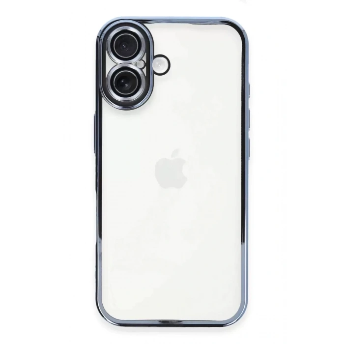 Hubrendy SH Newface Apple İphone 16 Plus Kılıf Razer Lensli Silikon - Açık Mavi