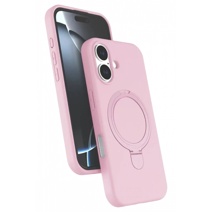 Hubrendy SH Newface Apple İphone 16 Plus Regal Magsafe Standlı Kapak - Açık Pembe