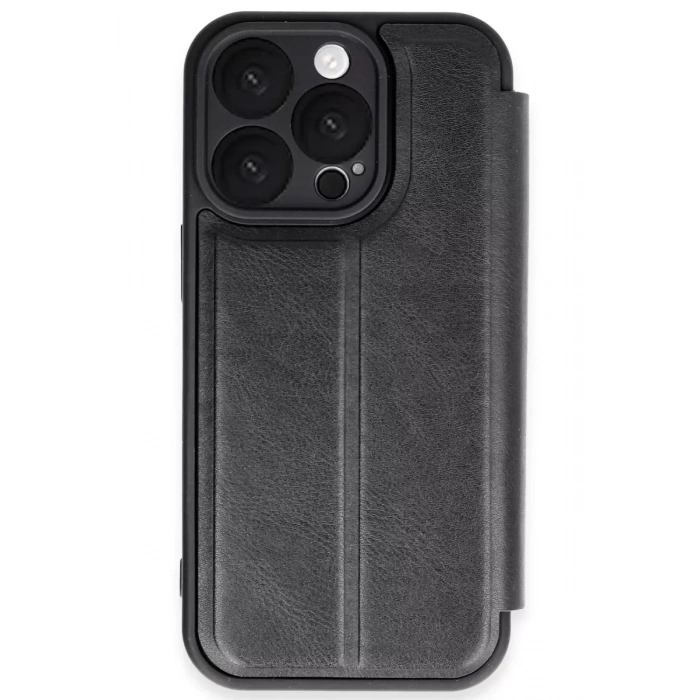 Hubrendy SH Newface Apple İphone 16 Pro Max Kılıf Flip Cover - Siyah