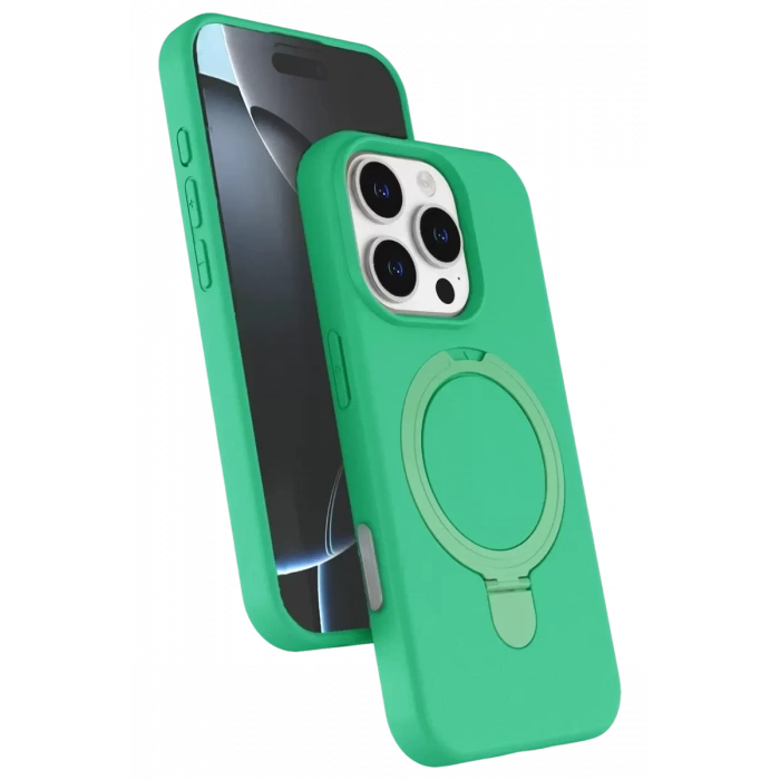Hubrendy SH Newface Apple İphone 16 Pro Max Regal Magsafe Standlı Kapak - Yeşil