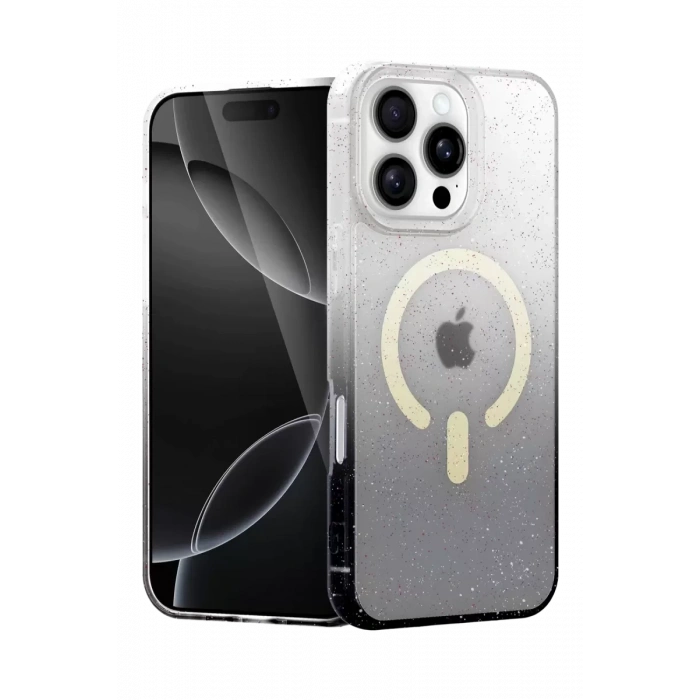 Hubrendy SH Newface Apple İphone 16 Pro Pummel Shiny Magsafe Kapak - Siyah