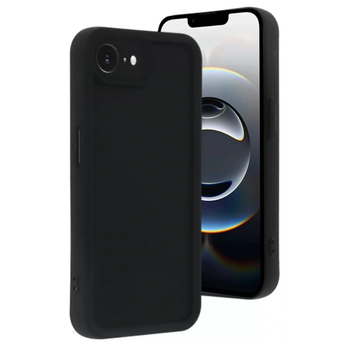 Hubrendy SH Newface Apple İphone 16e Kılıf Viera Silikon - Siyah