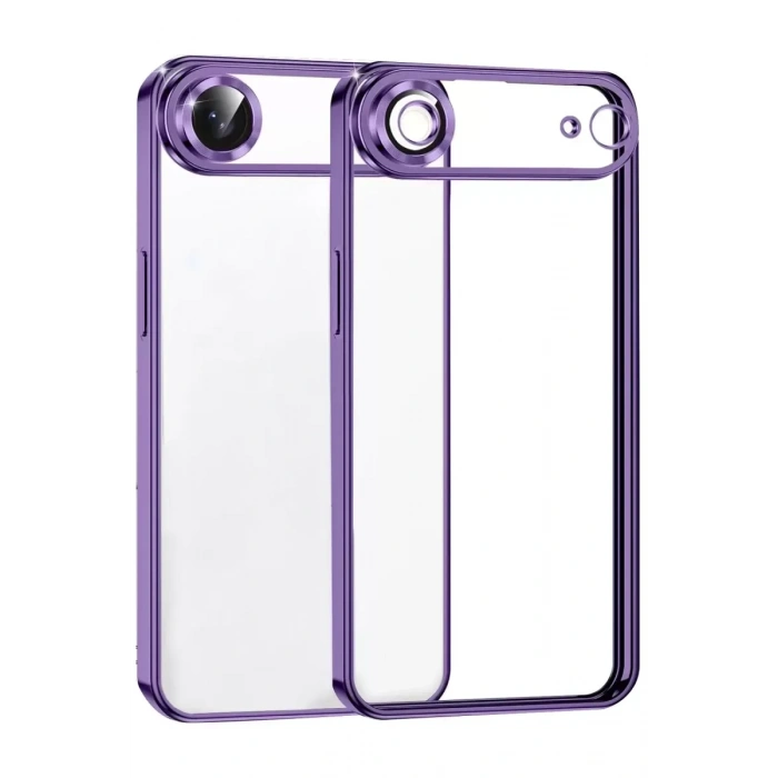 Hubrendy SH Newface Apple İphone 17 Air Razer Lensli Silikon - Mor
