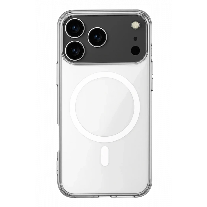 Hubrendy SH Newface Apple İphone 17 Pro Kılıf Magneticsafe Şeffaf Silikon - Şeffaf