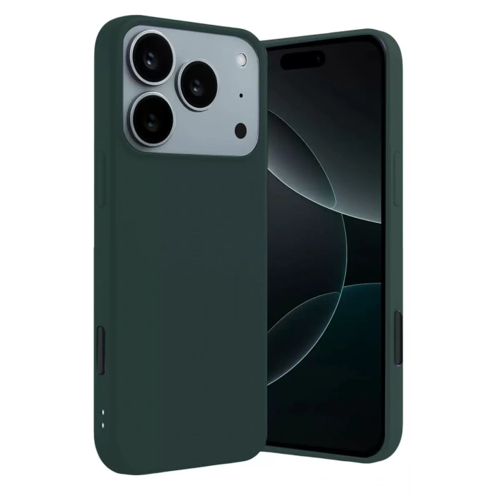 Hubrendy SH Newface Apple İphone 17 Pro Max First Silikon - Koyu Yeşil
