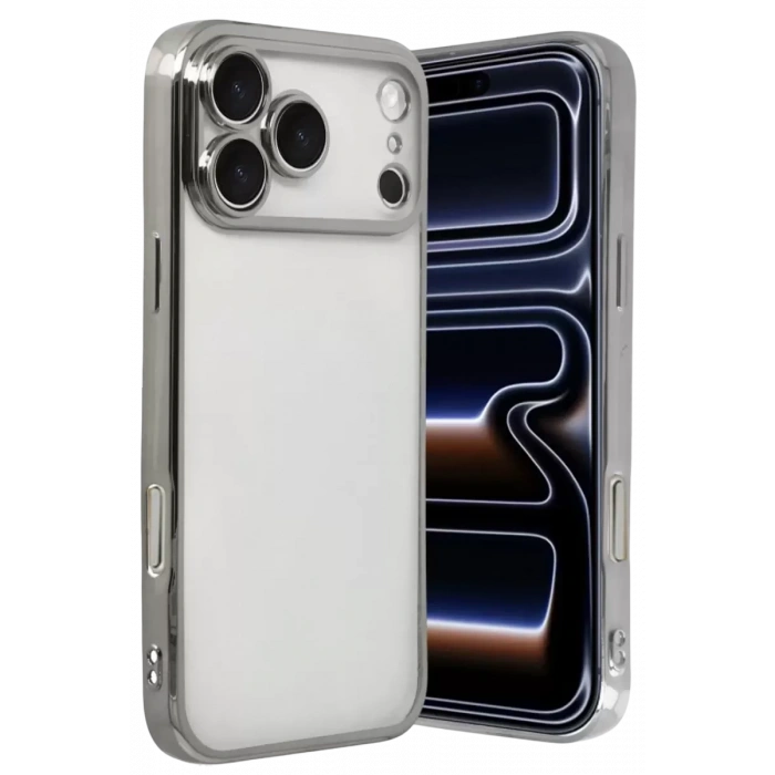 Hubrendy SH Newface Apple İphone 17 Pro Max Razer Lensli Silikon - Gümüş