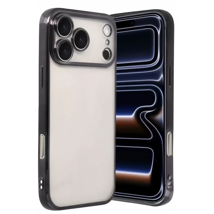 Hubrendy SH Newface Apple İphone 17 Pro Razer Lensli Silikon - Siyah