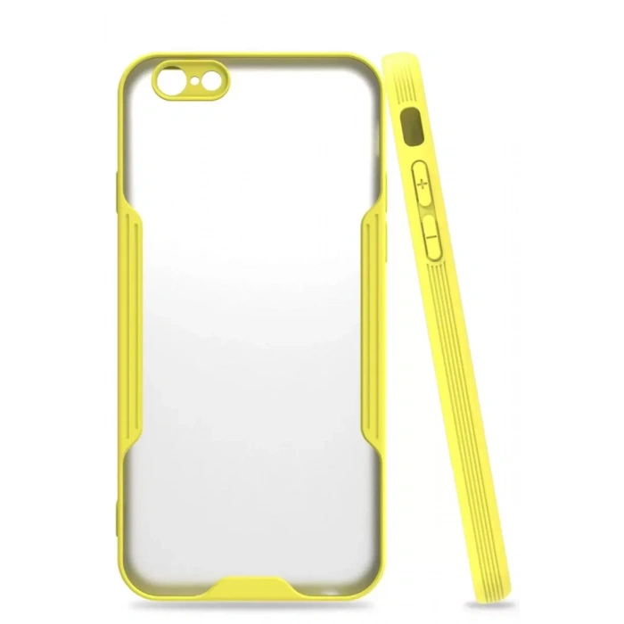 Hubrendy SH Newface Apple İphone 6 Kılıf Platin Silikon - Sarı