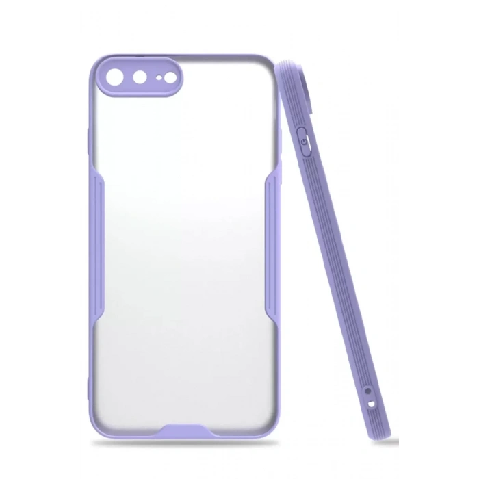 Hubrendy SH Newface Apple İphone 7 Plus Kılıf Platin Silikon - Lila