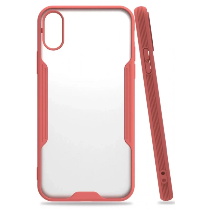 Hubrendy SH Newface Apple İphone X Kılıf Platin Silikon - Pembe