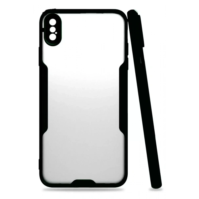Hubrendy SH Newface Apple İphone Xs Max Kılıf Platin Silikon - Siyah