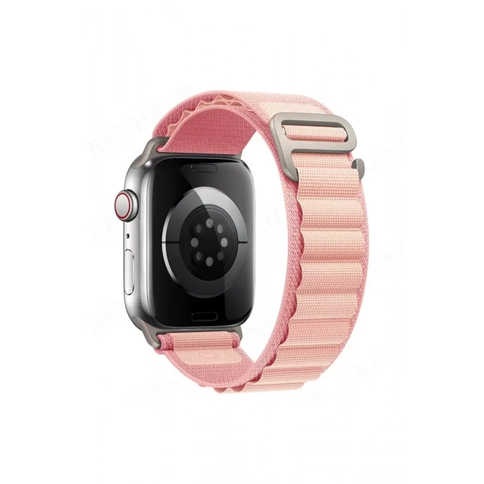 Hubrendy SH Newface Apple Watch 42mm Mountain Kordon - Pembe