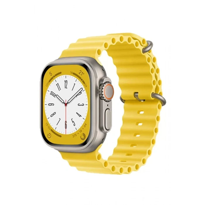 Hubrendy SH Newface Apple Watch 42mm Ocean Kordon - Sarı