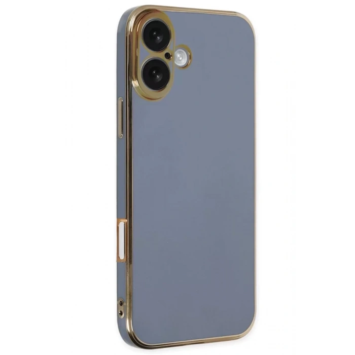 Hubrendy SH Newface İphone 16 Kılıf Volet Silikon - Mavi