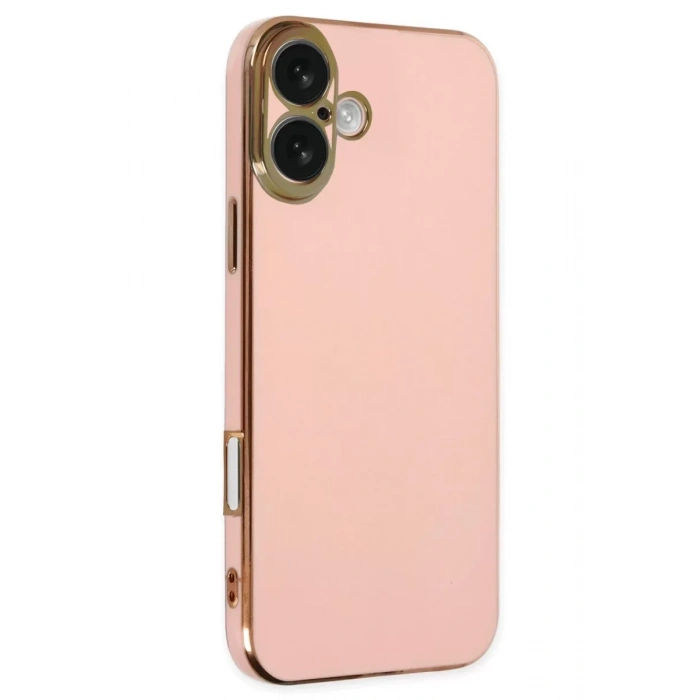 Hubrendy SH Newface İphone 16 Kılıf Volet Silikon - Pembe