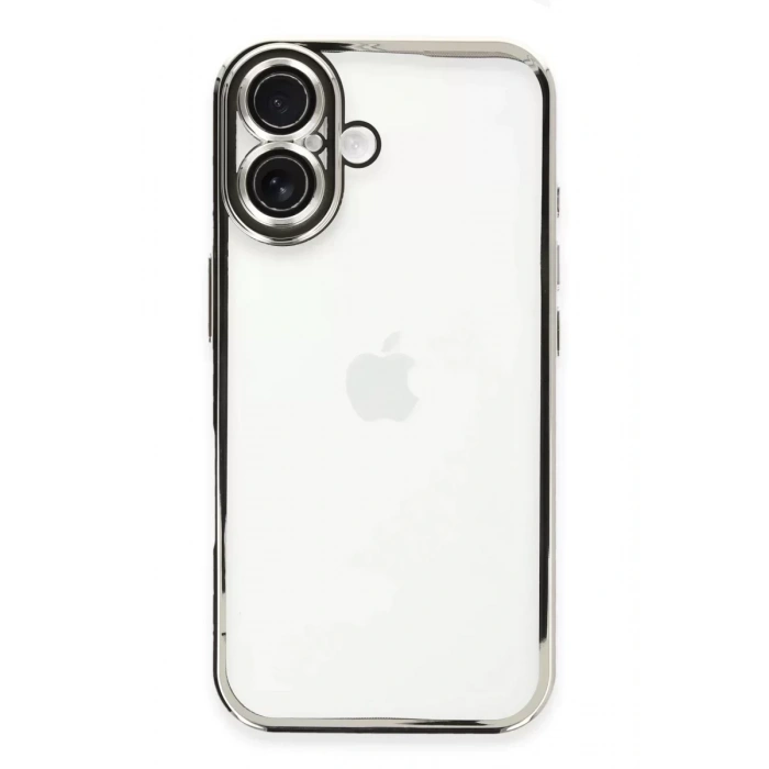 Hubrendy SH Newface İphone 16 Plus Kılıf Razer Lensli Silikon - Gümüş