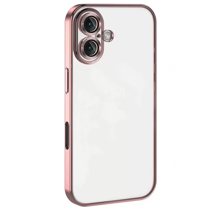 Hubrendy SH Newface İphone 16 Plus Kılıf Razer Lensli Silikon - Pembe