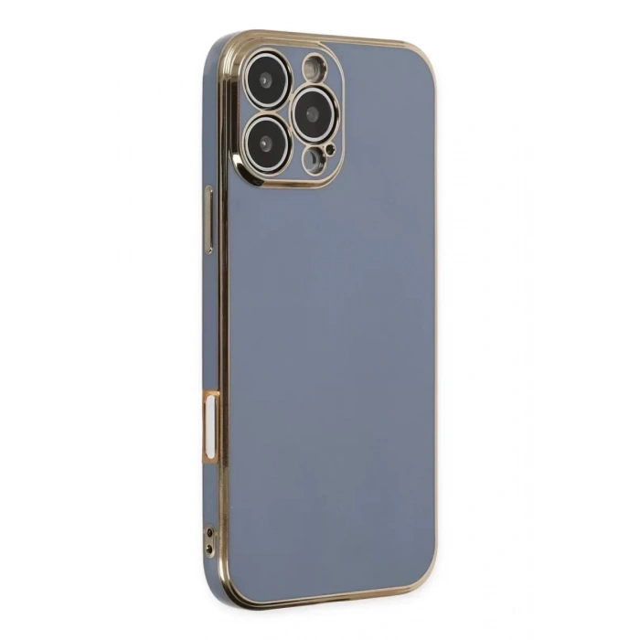 Hubrendy SH Newface İphone 16 Pro Max Kılıf Volet Silikon - Mavi