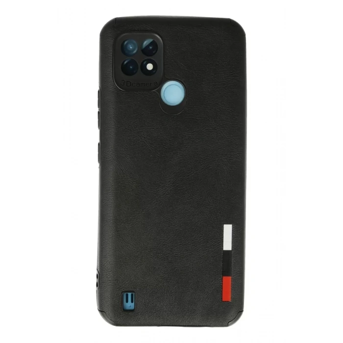 Hubrendy SH Newface Realme C21 Kılıf Loop Deri Silikon - Siyah