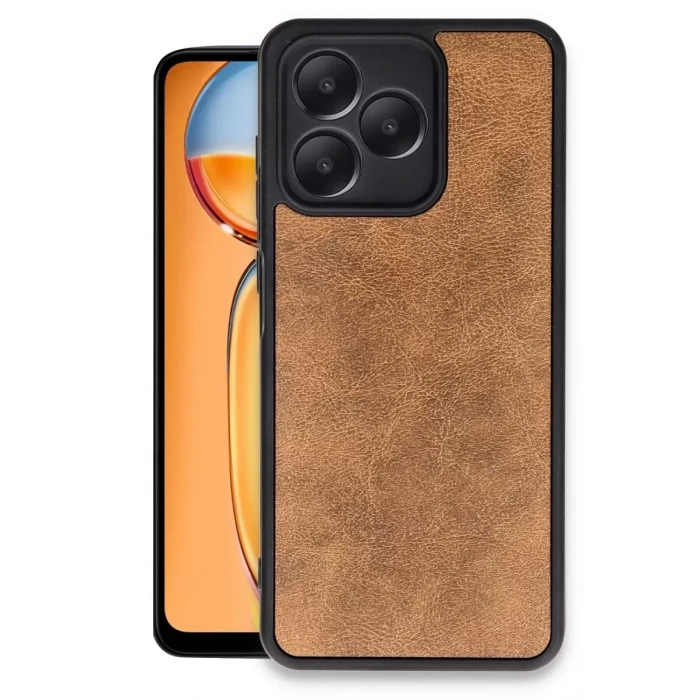 Hubrendy SH Newface Realme Note 50 4g Kılıf Aras Deri Kapak - Taba