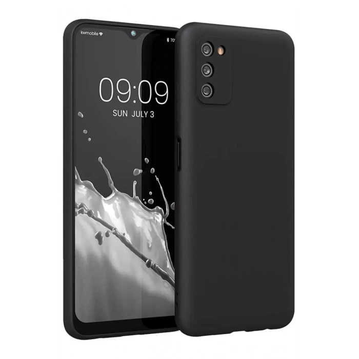 Hubrendy SH Newface Samsung Galaxy A03s Kılıf First Silikon - Siyah