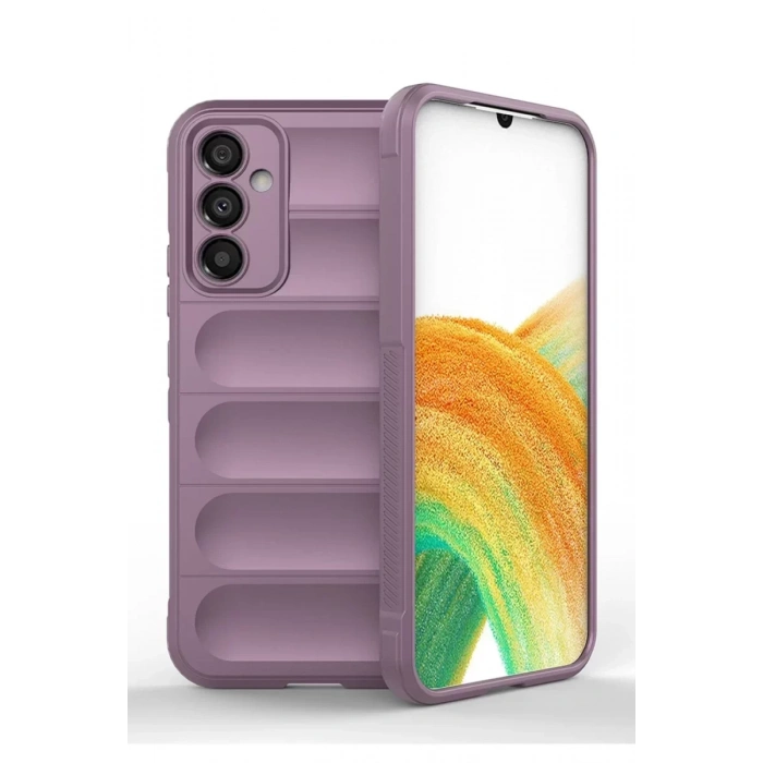 Hubrendy SH Newface Samsung Galaxy A05s Kılıf Optimum Silikon - Mor